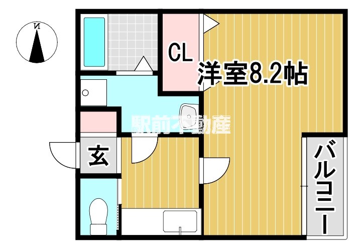 ＪＲ久大本線 久留米大学前駅 徒歩10分 2階建 築21年の間取り写真