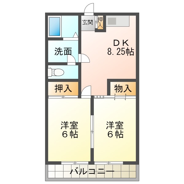 Pニューサンシャイン堀越の間取り