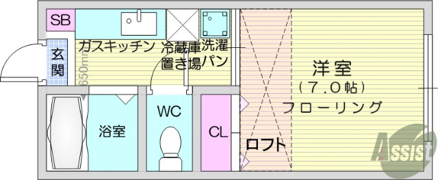 仙台市青葉区国見のアパートの間取り