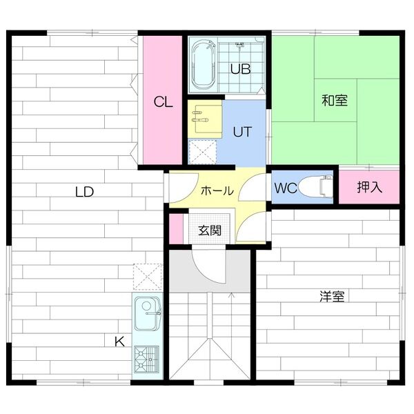 札幌市東区北二十八条東のアパートの間取り