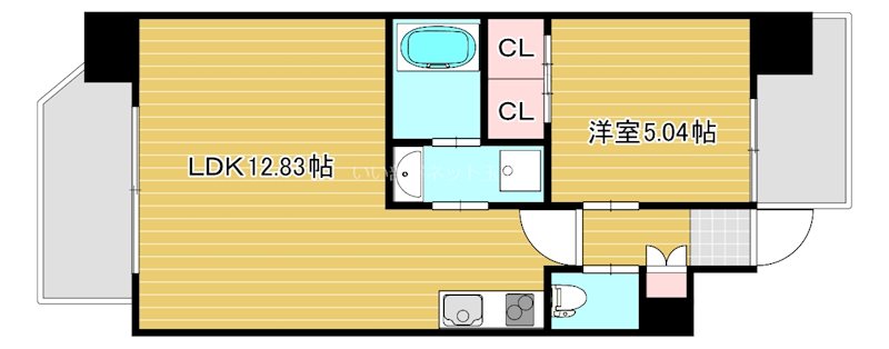 大阪市東成区中道のマンションの間取り