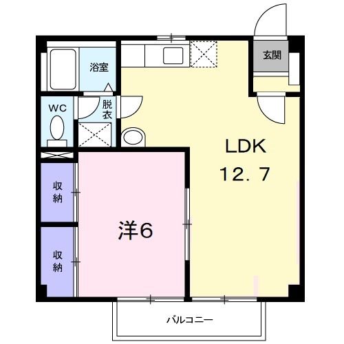 石岡市東田中のアパートの間取り