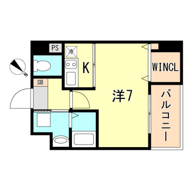 神戸市兵庫区福原町のマンションの間取り