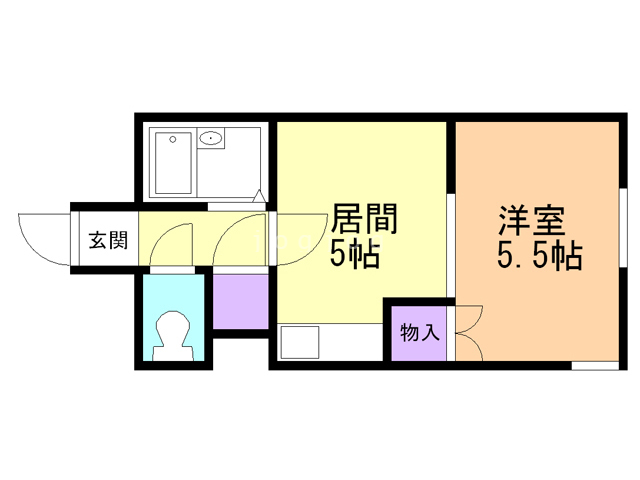 【レオパレス千歳町第一　Ｃの間取り】