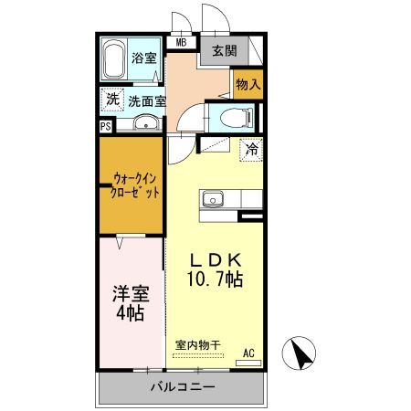 下関市長府江下町のアパートの間取り