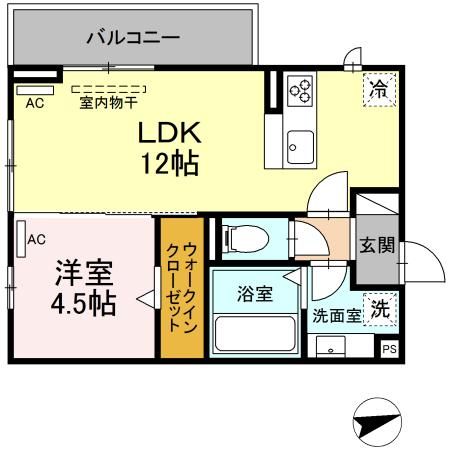 豊橋市平川本町のアパートの間取り