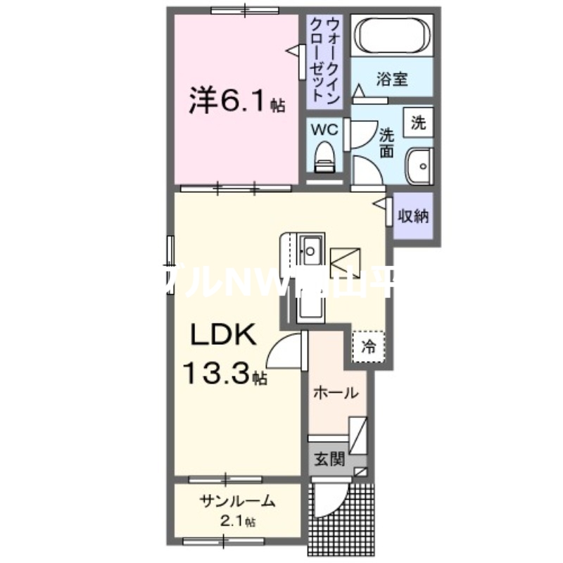 備前市伊部のアパートの間取り