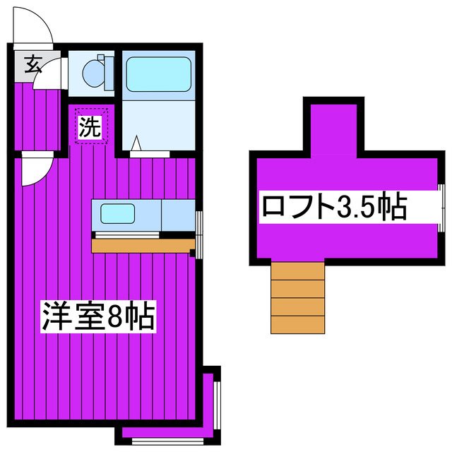 札幌市東区北四十六条東のアパートの間取り