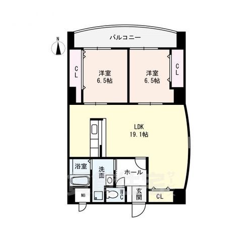 橿原市内膳町のマンションの間取り