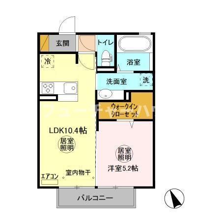 Ｄ－ｒｏｏｍ赤塚　Ａの間取り