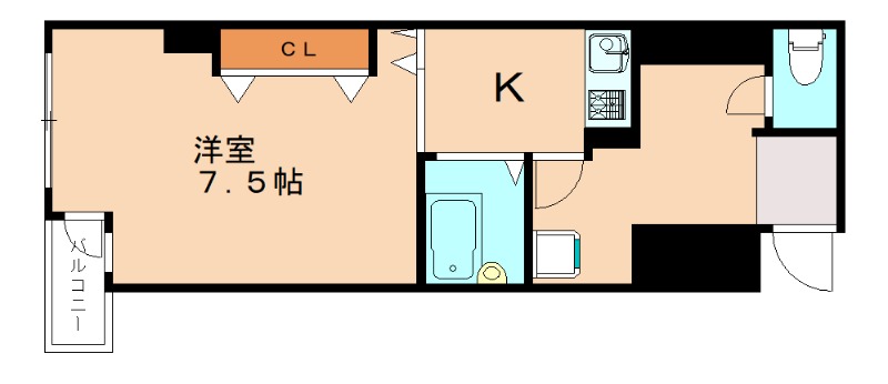 北九州市門司区東門司のマンションの間取り