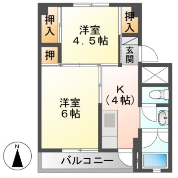 ビレッジハウス下有知の間取り