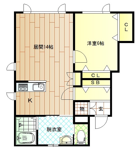 旭川市緑が丘東四条のアパートの間取り