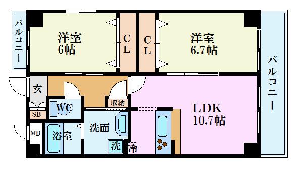 【GRACE COURT SHINJYOの間取り】