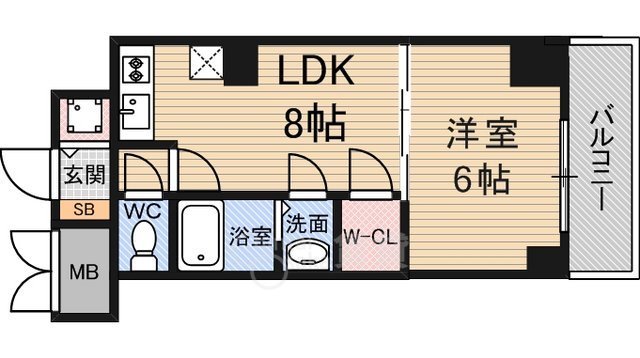 大阪市淀川区宮原のマンションの間取り