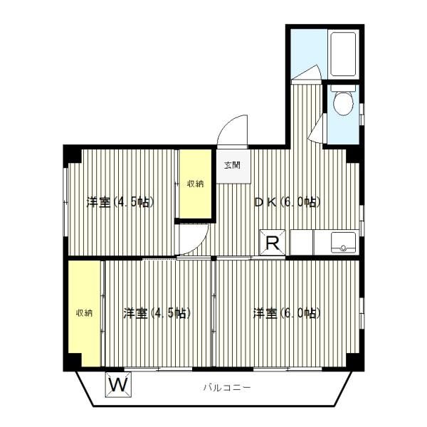 横浜市鶴見区仲通のマンションの間取り