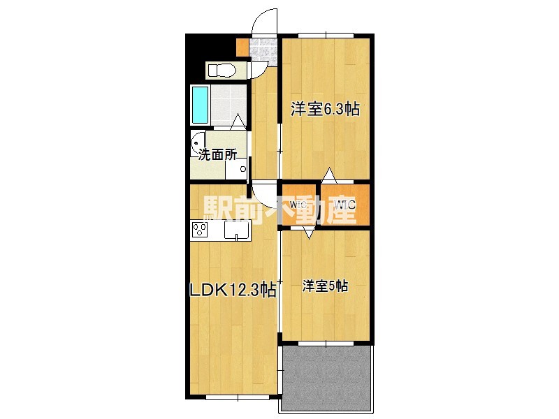 福岡市中央区地行のマンションの間取り