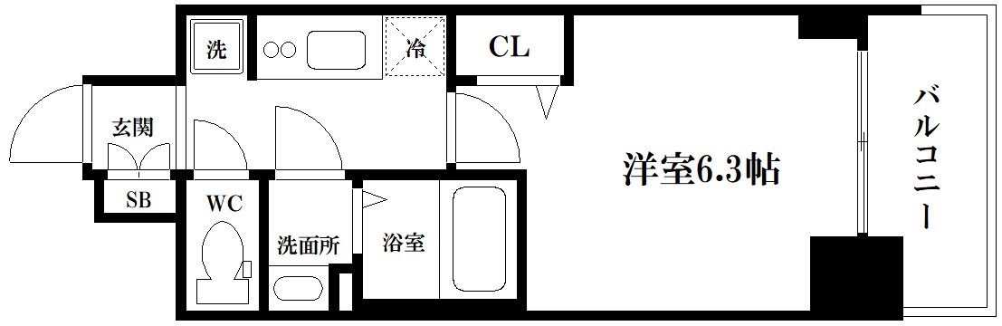 プレサンス堺筋本町ディスティニーの間取り