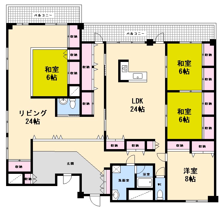 広島市西区己斐本町のマンションの間取り