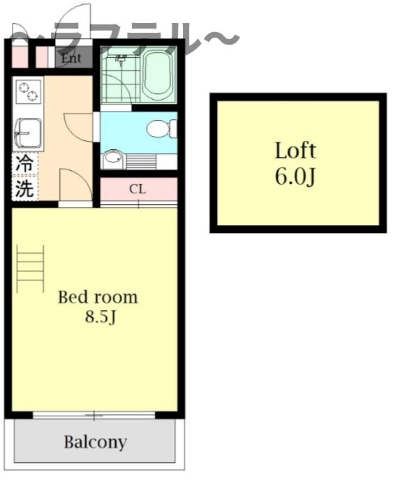 所沢市和ケ原のアパートの間取り