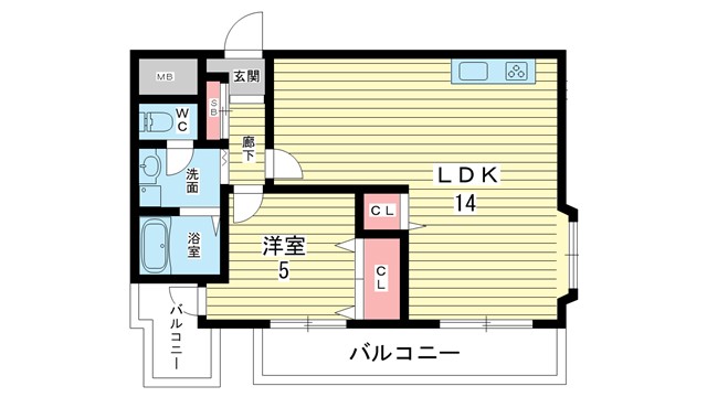 豊中市緑丘のマンションの間取り