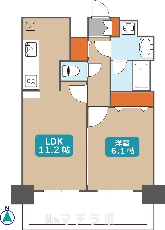 名古屋市中村区名駅南のマンションの間取り