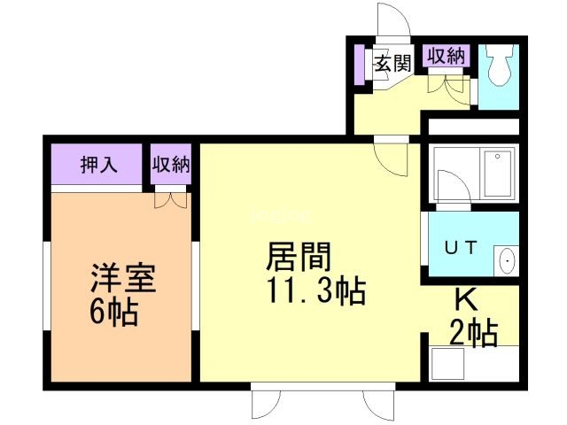 北見市東三輪のアパートの間取り