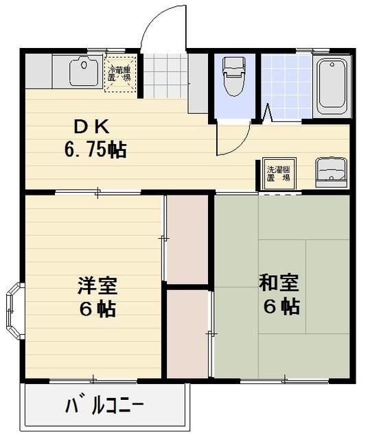 【町田市野津田町のアパートの間取り】