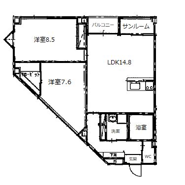 TAGAMIマンションCの間取り