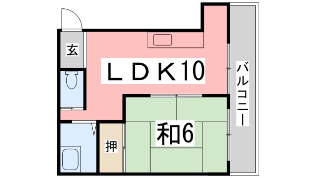 姫路市西庄のマンションの間取り