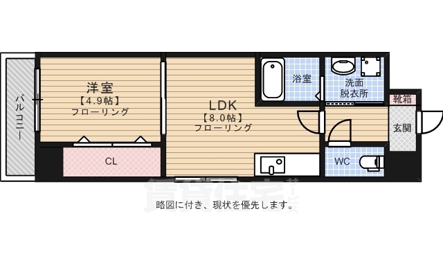 福岡市西区姪浜駅南のマンションの間取り