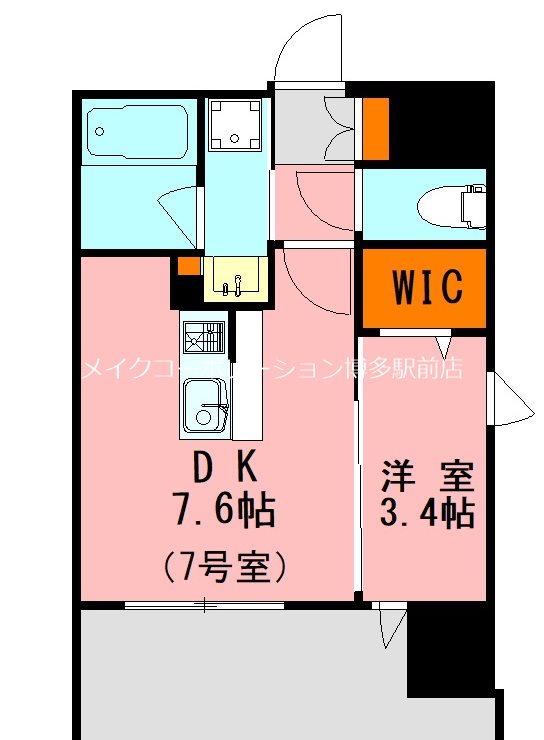 福岡市博多区石城町のマンションの間取り