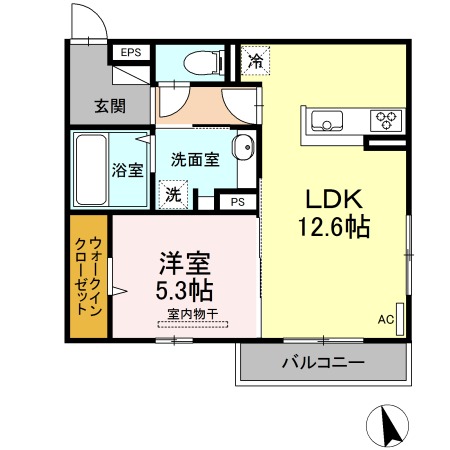 広島市安佐北区亀山のアパートの間取り