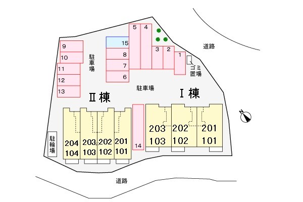 【鹿児島市坂元町のアパートの駐車場】