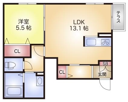 シャーメゾン九華坊の間取り