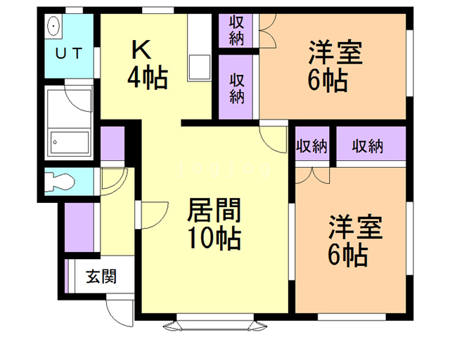 札幌市西区西町南のアパートの間取り