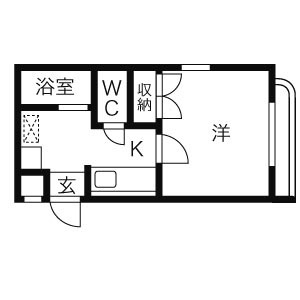 札幌市西区八軒三条東のマンションの間取り