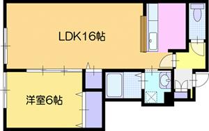 【岩見沢市八条東のアパートの間取り】