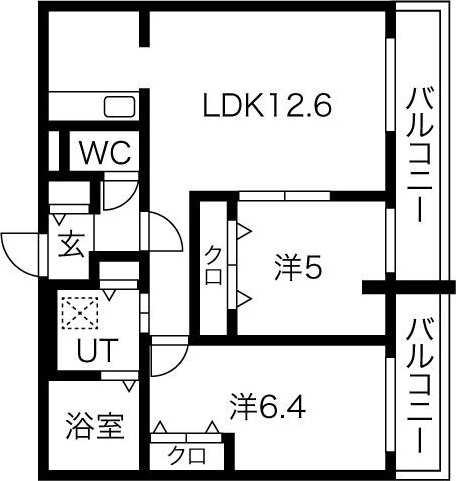 札幌市東区本町一条のマンションの間取り