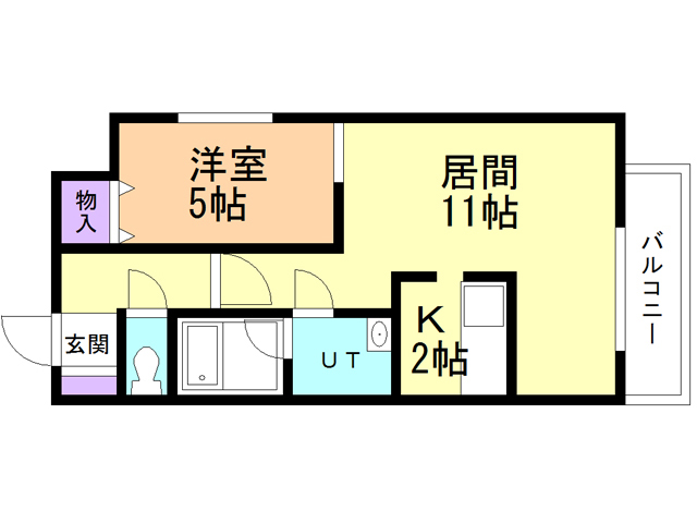 函館市大森町のマンションの間取り