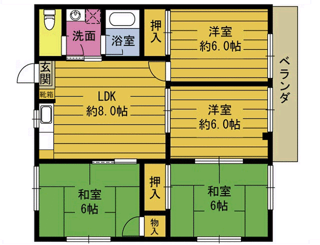 中河原コーポの間取り