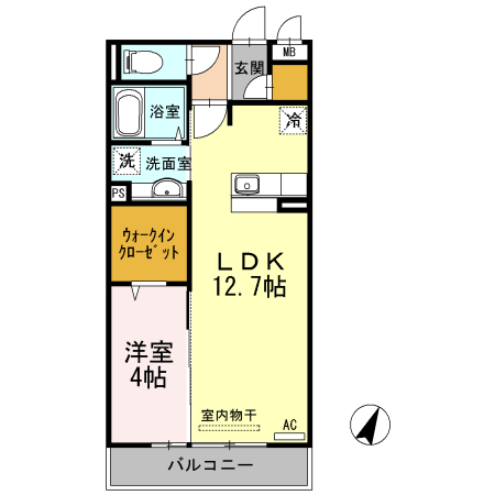 クレセント　ヒルズ　B棟の間取り