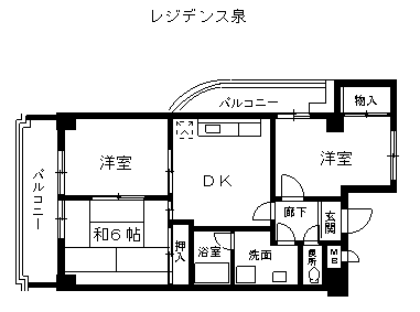 地下鉄桜通線 久屋大通駅 徒歩8分 13階建 築37年の間取り写真