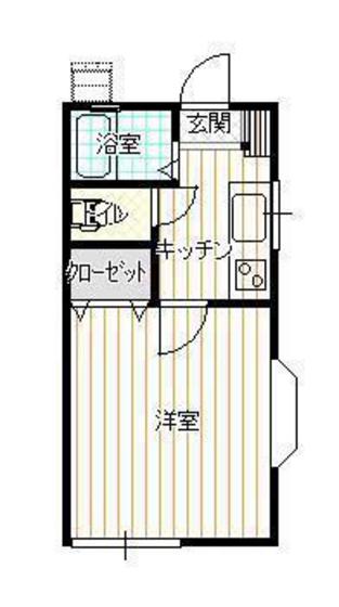 岡山市中区倉富のアパートの間取り