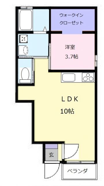 津市香良洲町のアパートの間取り