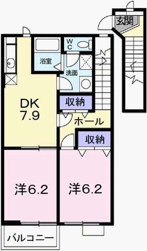 姫路市南条のアパートの間取り