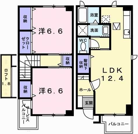 姫路市大津区平松のアパートの間取り