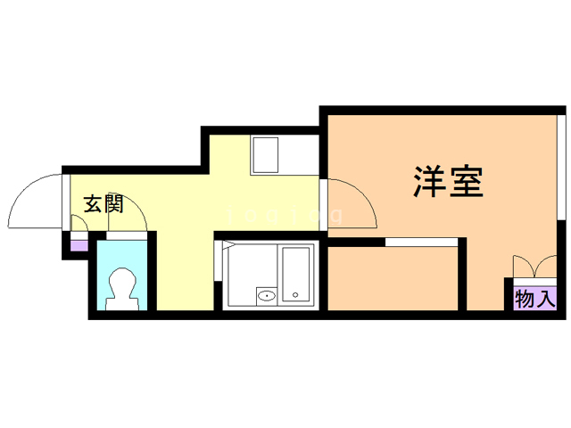 レオパレスサンジェルマン函館山の間取り