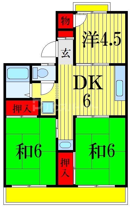 【市川市柏井町のアパートの間取り】