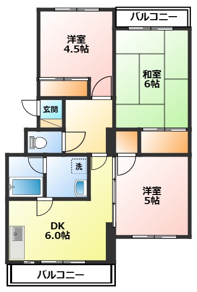 小田原市蓮正寺のマンションの間取り